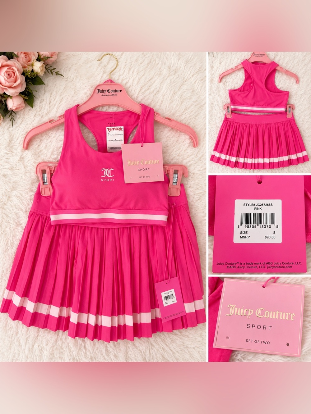 Juicy Couture Sport Pink 2-Piece Tennis Set – NWT – Size Small